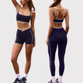 butt lift, tummy control, slimming look chest pad, running fitness shorts, halter sports intimates bra, yoga wear suit for women