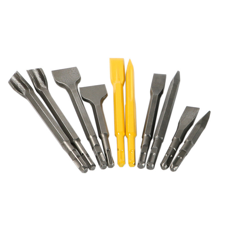 Electric hammer impact drill bit square handle pointed flat chisel pick drill electric pick shovel u-shaped chisel slotting drill concrete head