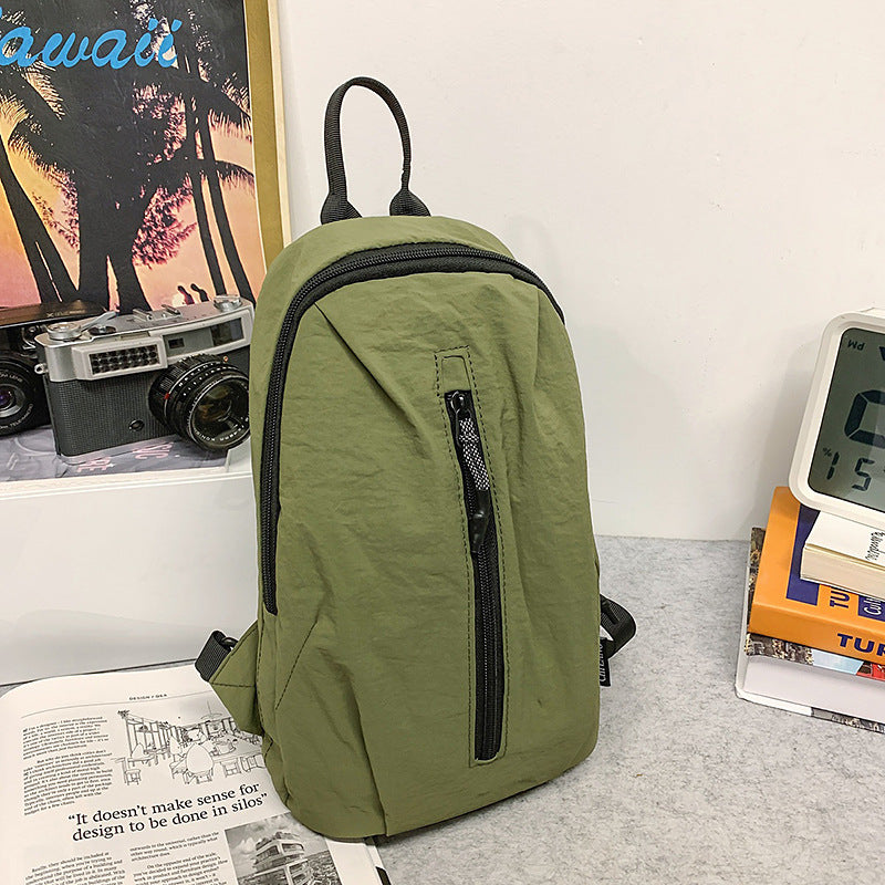 New large-capacity spring outing lightweight small backpack outdoor sports cycling breast bag Korean version versatile trend messenger bag
