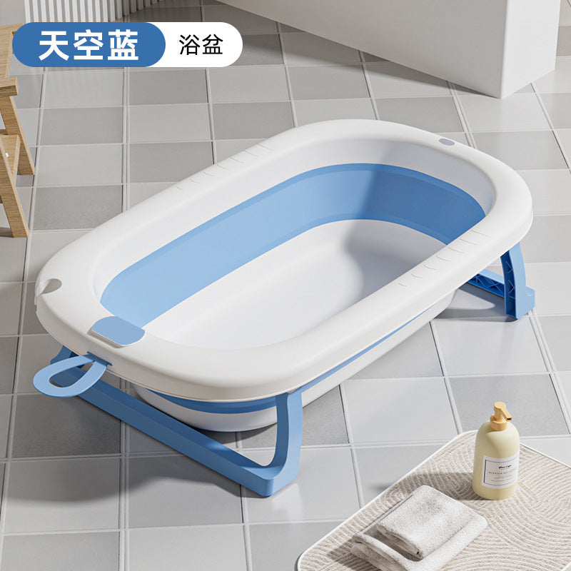 Baby bathtub foldable infant bath tub large size for toddlers, sit and lie down, home use, newborn and children's supplies