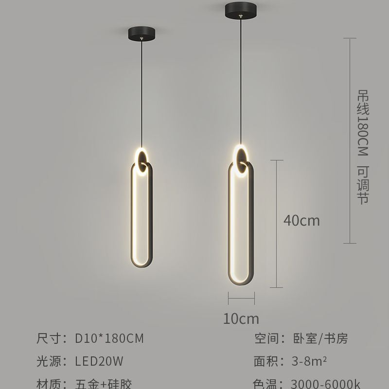 New trendy bedside pendant light, creative and unique wall lamp for bedroom, living room tv background wall, hanging wire lighting fixture