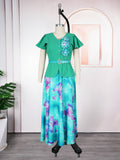 new paisley print button a-line dress - european & american style, wholesale for , plus size short sleeve women's dress