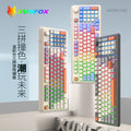 Dazzling silver fox k82 gaming wired keyboard - tri-color backlit, mechanical feel, desktop pc accessory, cross-border private mold