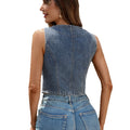 Fashionexport cross-border women's clothing new arrival  independent station washed denim vest hot girl vest tops women's trendy
