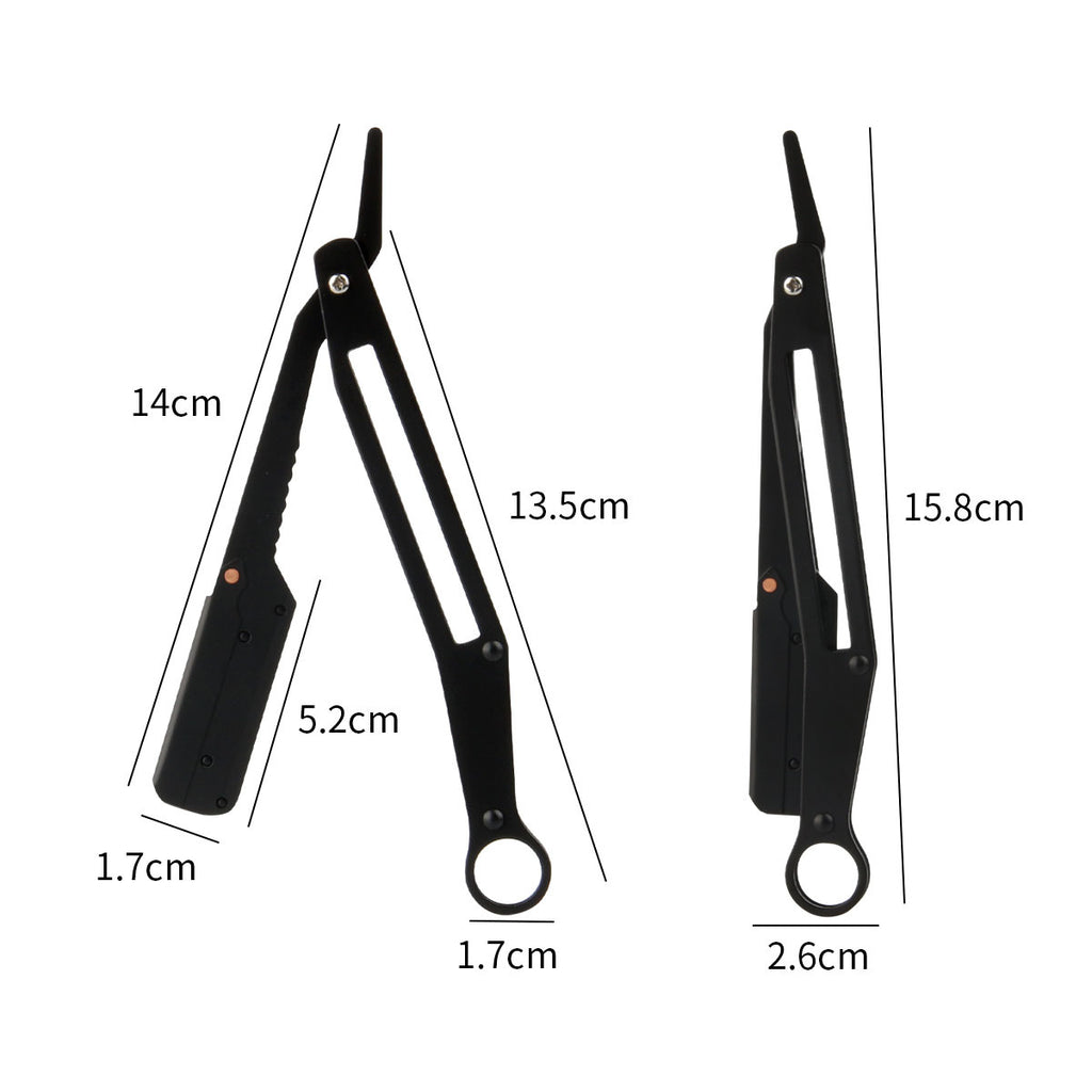 Manual aluminum alloy hollow razor  men's shaving hairdressing knife holder blade change shaving trimming razor