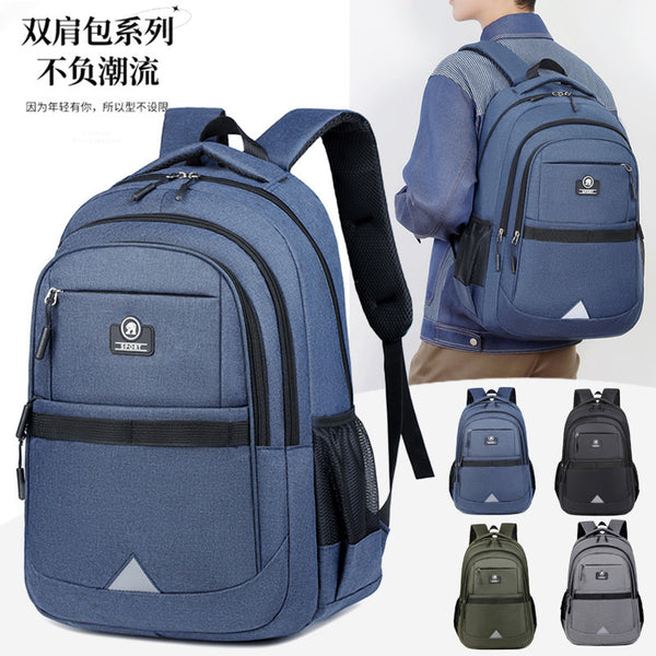 Cross-border reflective strip outdoor backpack men's high-end sense large-capacity schoolbag college student men's outing travel bag