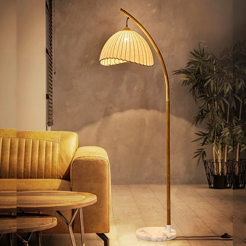 Floor lamp retro wabi-sabi chinese style chinoiserie zen b&b bamboo art living room tea room study reading bedside lamp