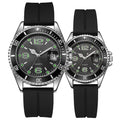 couple fashion sports green water ghost quartz watch casual silicone student quartz watch life waterproof