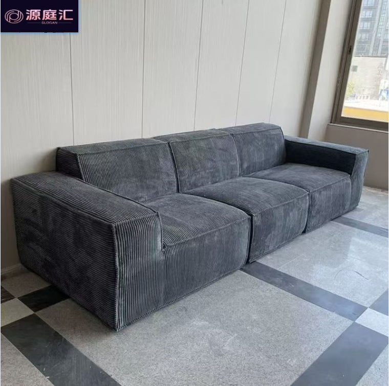 Compression sofa vacuum compression module sofa corduroy fabric tofu block sofa straight sofa