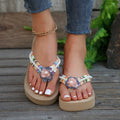 2024 summer new arrival: women's platform sandals with pearl flower embellishments - bestselling cross-border women's slides