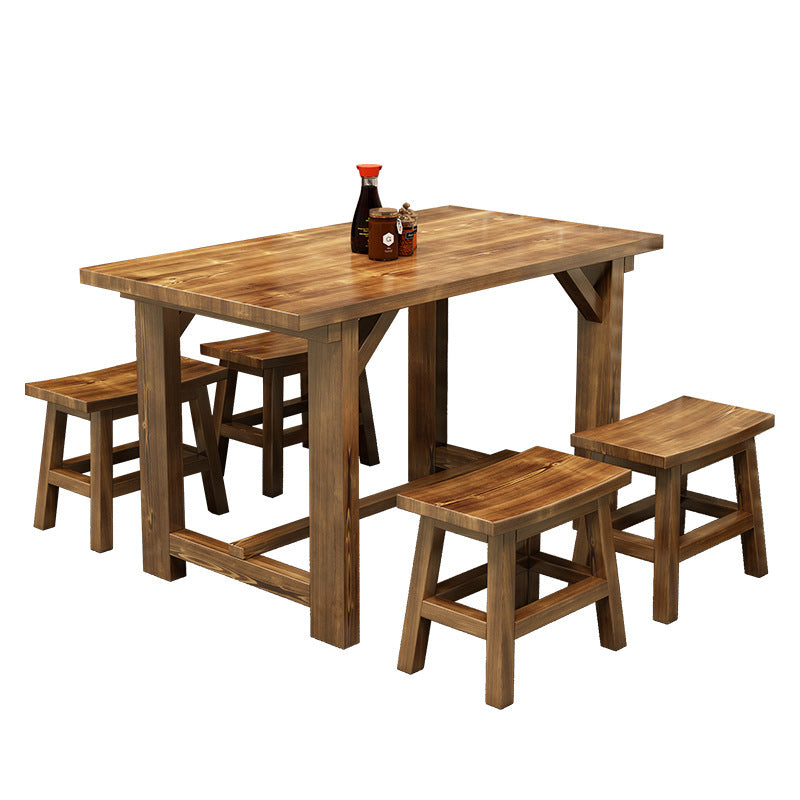 9U solid wood dining table restaurant noodle restaurant tables and chairs snack bar breakfast shop tables and chairs commercial retro dining table fast food