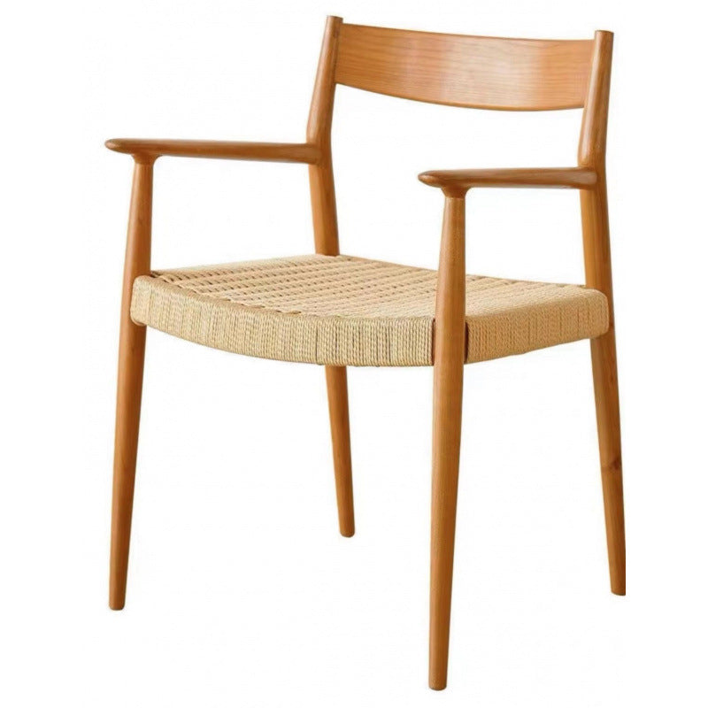 Bed and breakfast high-end hotel rest back chair, medieval solid wood tea chair, cafe restaurant creative rattan chair