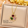 X8361-gold-flower necklace [titanium steel chain copper inlaid zirconium pendant]