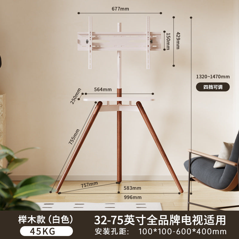 Movable TV cabinet bracket Floor-to-ceiling storage Solid wood antique living room Bedroom monitor TV hanger