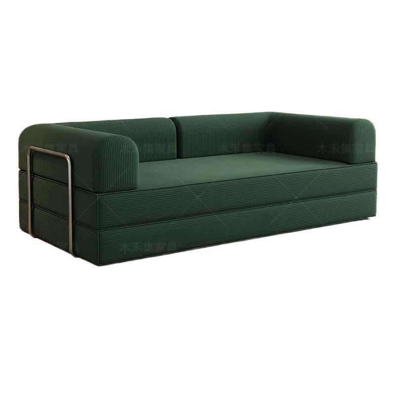 Fabric sofa minimalist living room small apartment rental single/double reclining sofa set folding convertible sofa bed