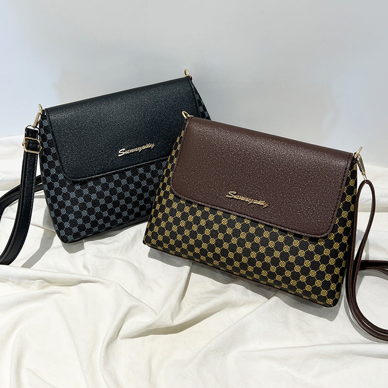 Printed small square bag 2023ladies bag autumn new bag women's makeup storage bag women's shoulder bag