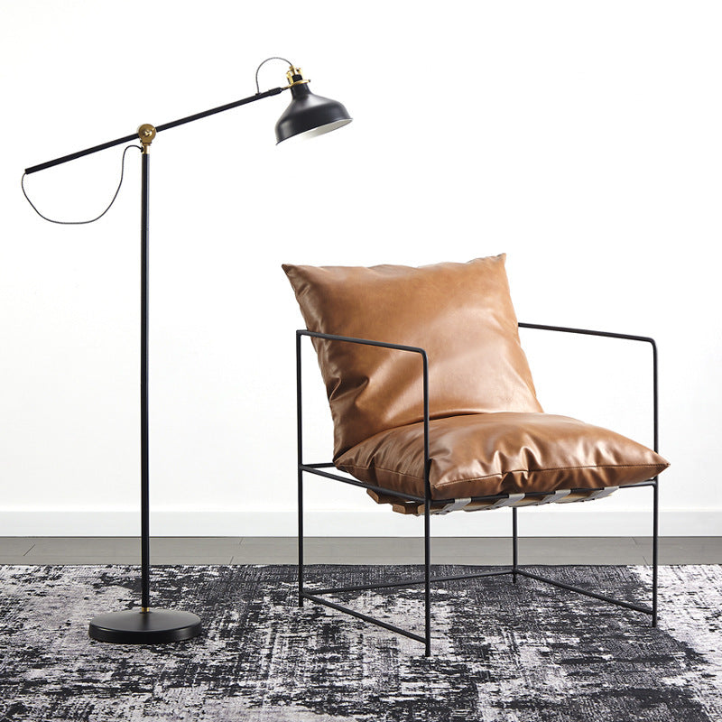 Scandinavian simple lazy sofa fabric iron single lounge chair lunch break accessible luxury reading casual chair bedroom office
