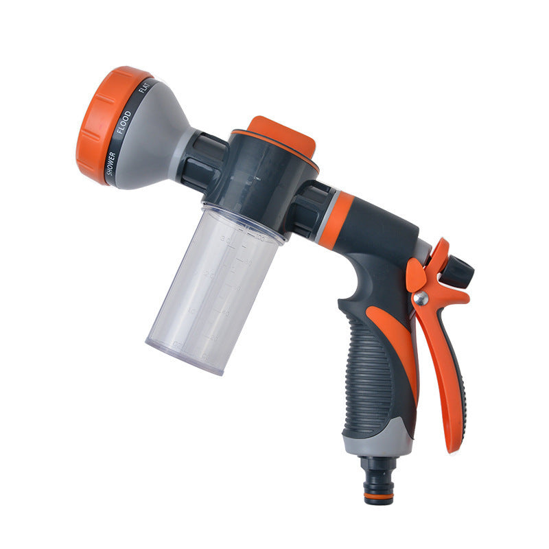 8 Functions Glue-coated foam water gun Garden car wash water gun Gardening watering nozzle Pet shower