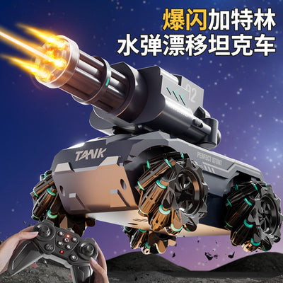 remote control toy tank - stunt electric spray water bomb launcher tank with lights and music