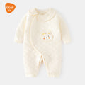 Babibele baby heattech onesie baby fall and winter boneless haki type a baby snap button door-to-door romper pajamas
