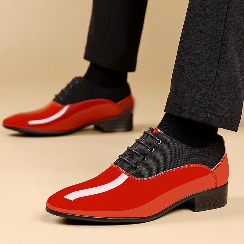 2024 men's new low-top business formal shoes, british style, plus size trendy shoes, fashionable glossy soft sole leather shoes for men
