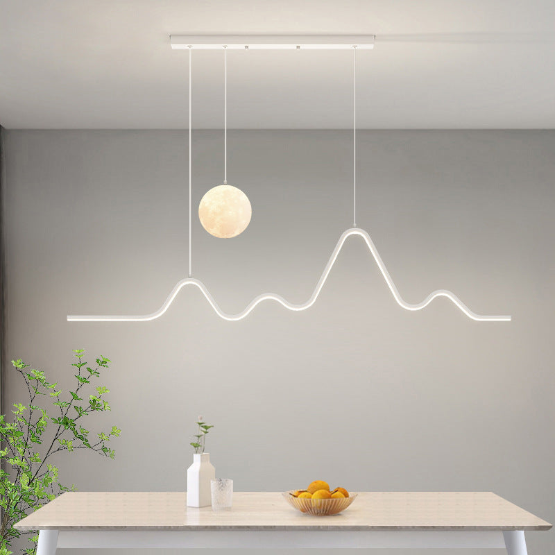 Eye protection restaurant chandelier dining room dining table bar lighting modern simple moon lamp Nordic minimalist restaurant lamp customization