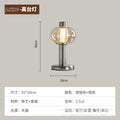 Retro medieval metal glass table lamp oval amber single head b&b guest room bedroom living room atmosphere table lamp
