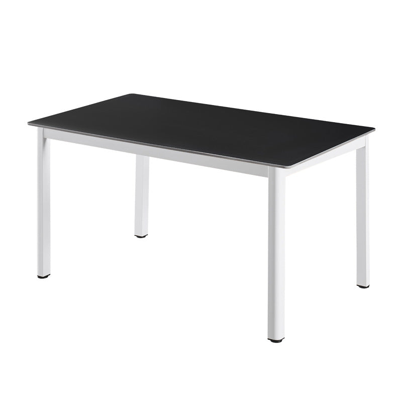 Modern minimalist sintered stone dining table, rectangular dining table for home use, small apartment minimalist dining table with fan-shaped legs