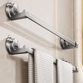 Suction cup strong space aluminum towel rack gun gray bathroom punch-free traceless hanging bath towel slipper storage rack