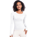 New women's quick-dry long sleeve activewear top - seamless, breathable, one-piece design for running, fitness, and yoga - perfect for cross-border e-commerce in europe and the us