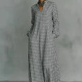 European and american cross-border  independent station y2 fashion women's plaid loose slimming look long knee-length shirt skirt casual