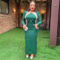african plus size women's fashion v-neck european and american  sexy maxi dress with color block design