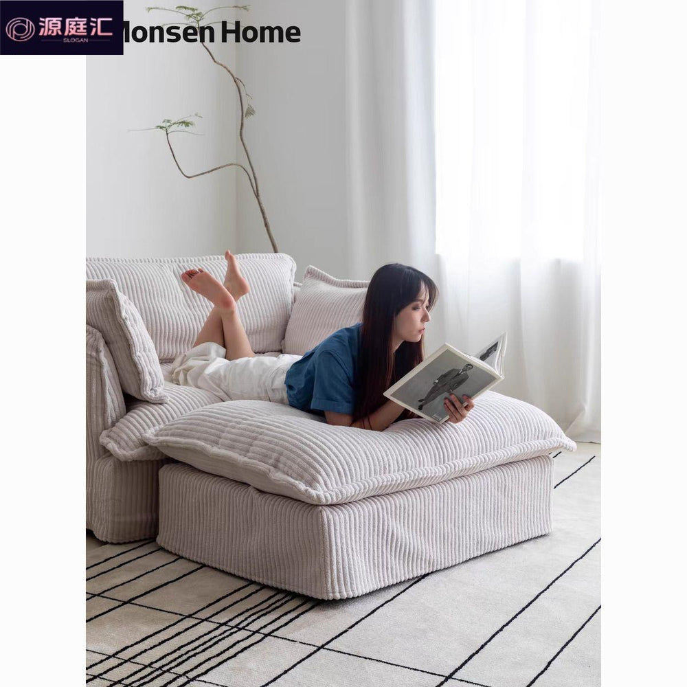 Fabric sofa corduroy cream retro small apartment scandinavianfor home living room double casual removable sofa