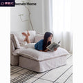 Fabric sofa corduroy cream retro small apartment scandinavianfor home living room double casual removable sofa
