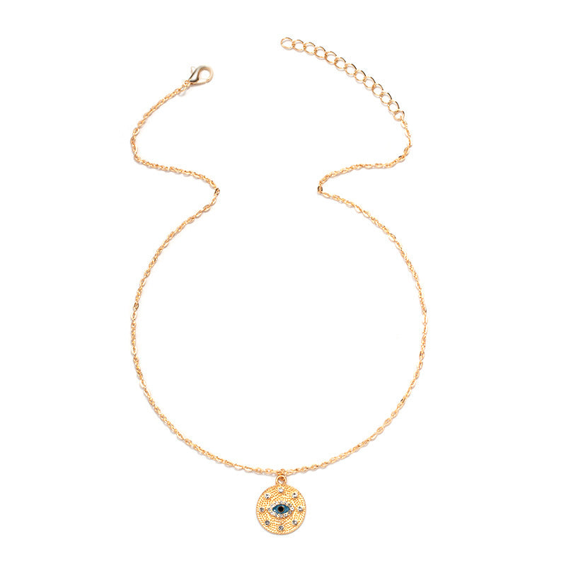 Wholesale solitaire necklace - european & american cross-border high-end jewelry - women's fashion gold-plated devil's eye punk style choker