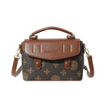 High-end retro print handbag for women, 2025 new color block fashion tote bag, shoulder bag, crossbody commuter small square bag