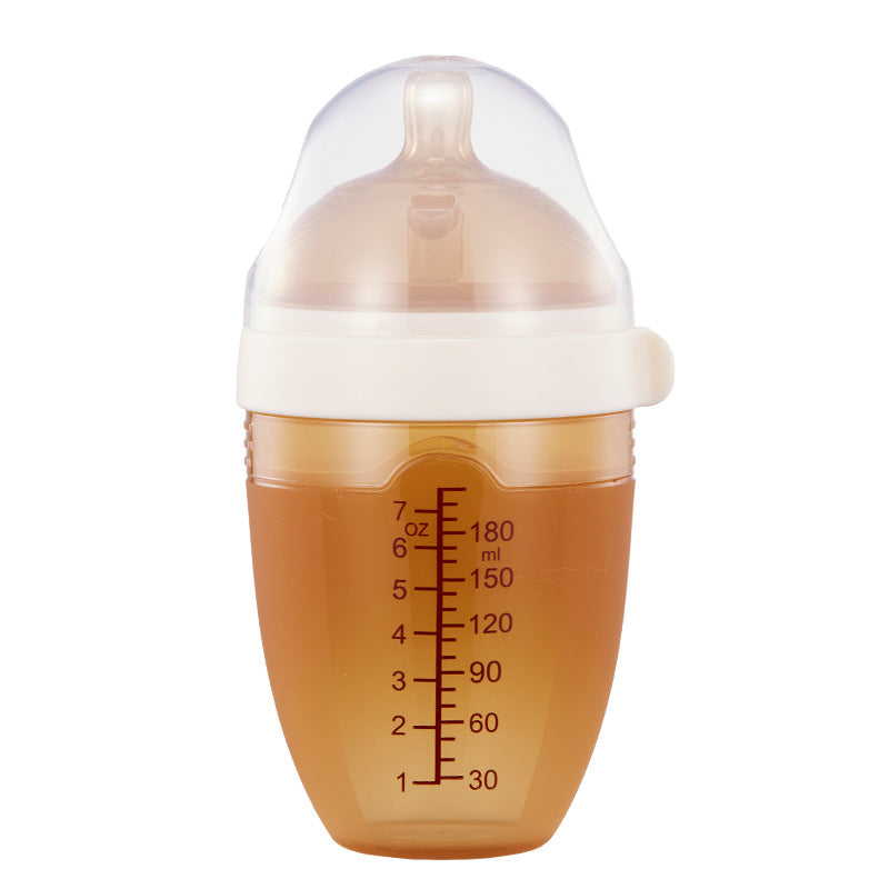 breast milk solid feeling all silicone feeding bottle nano silver weaning artifact baby anti-flatulence feeding bottle 210ml