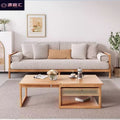 Solid wood lift-top coffee table & dining table combo - perfect for small living spaces, japanese-inspired minimalist modern style, light luxury creative double-layer table
