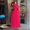 European and american women's clothing  autumn new collection: sweet and fresh bandeau high-waisted slimming pleated maxi dress