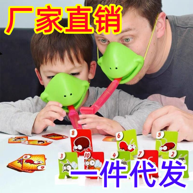 hot frog mouth tongue mask lizard playing cards interactive tabletop game cards educational toys