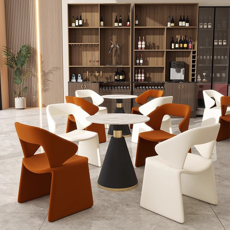 Milo sales office reception desk set - table and four chairs for consultations, modern style for photography studios, business hotels, and dining