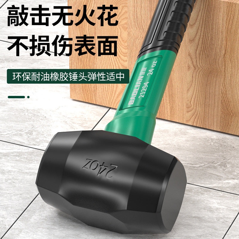 Baolian rubber hammer - anti-vibration, anti-bending hammer for flooring and tile installation - industrial grade solid hammer - multi-purpose installation hammer