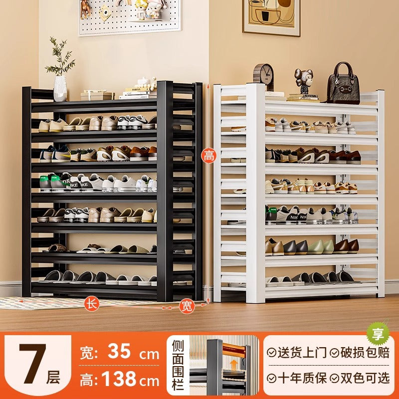 Household steel shoe rack door floor-standing multi-layer storage rack simple shoe cabinet entrance door rear storage rack