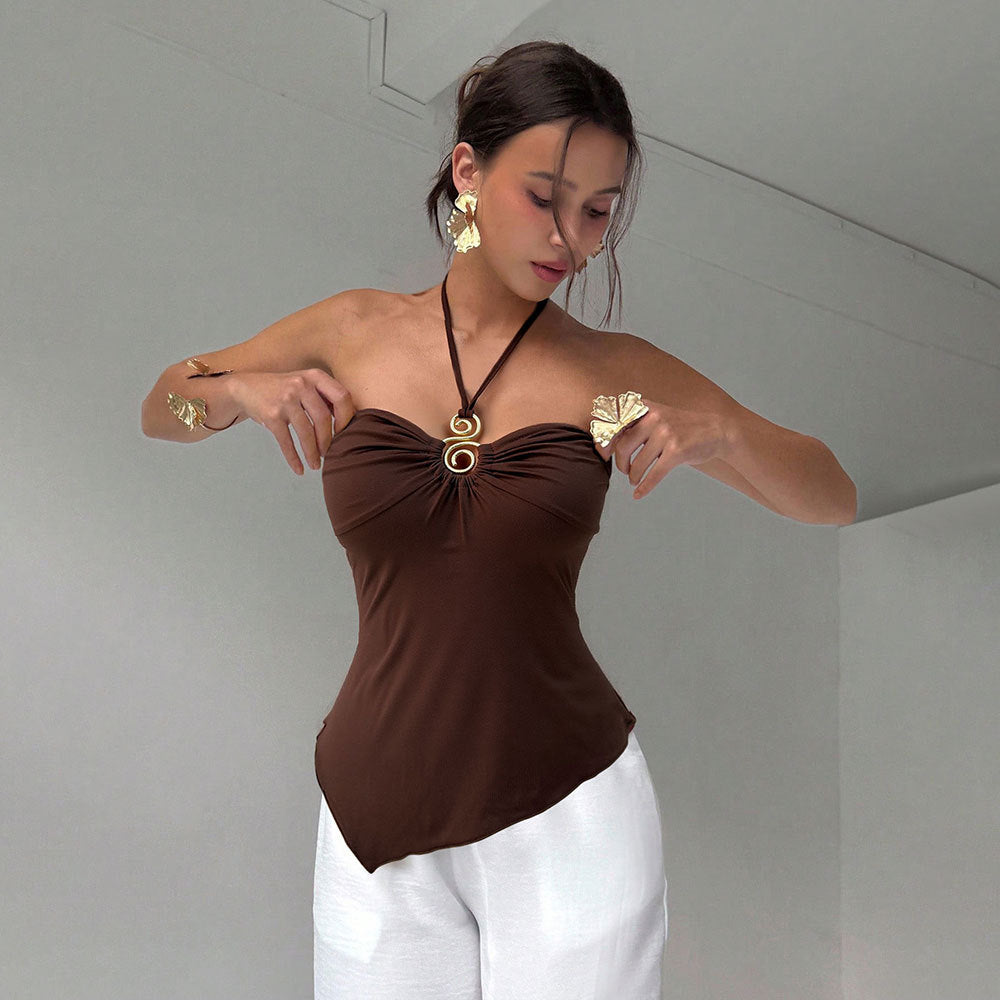 Fashionsense new arrival haltertube top vest women's summer silm inner sleeveless pure desire shortoutweartops
