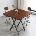 Dark wood grain 80*74 table and two chairs (rounded corners to prevent collision)