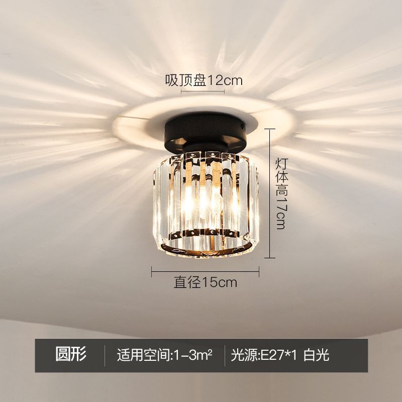 Modern minimalist bedroom bedside pendant light, simple bar counter entryway lighting, single-head suspension crystal chandelier