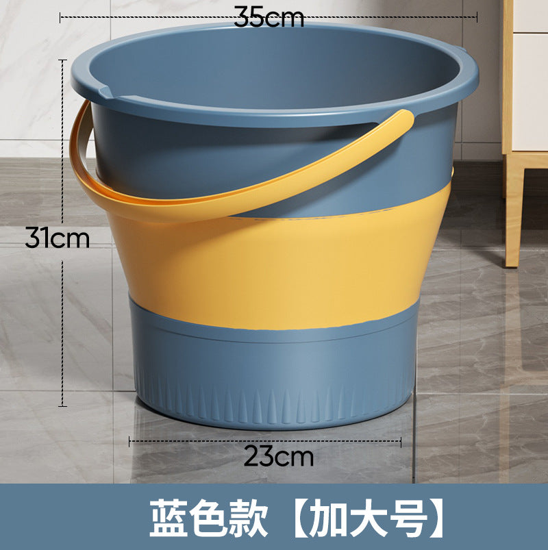 Collapsible water bucket - outdoor fishing bucket, available in small and large sizes, car travel, car wash bucket, portable thickened handheld plastic bucket for home use