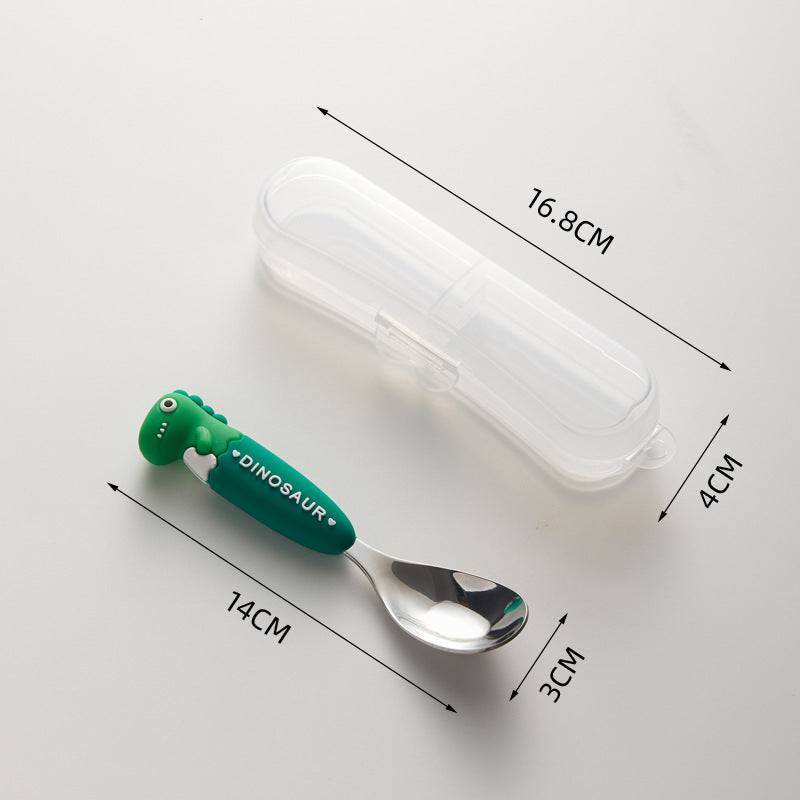 Cute style oven mitts soft handle yuanbao spoon kids student eating tableware 316 stainless steel spoon spoon wholesale