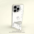 Creamy white cat paw print fishbone design case for apple 17 pro - elegant iphone 18 anti-drop protective cover