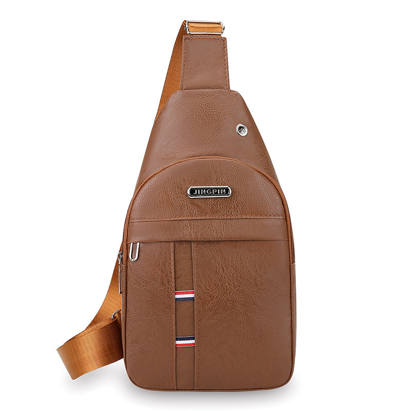 Business travel new men's breast bag multi-functional fashion portable shoulder bag simple casual large capacity messenger bag